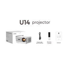 Проектор, BYINTEK, U14, LCD, FullHD (19201080), 1250 ANSIлюмен, контраст 1500:1, USB 2.0 2, WiFi 6, Android 11, белый-серый