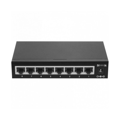 Коммутатор, BDCOM, S1508D, Неуправляемый, 8 портов 10/100/1000M RJ45, Без вентилятора, Металлический корпус, Настольный