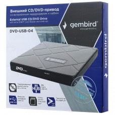 Внешний оптический привод Gembird DVD-USB-04, Черный 