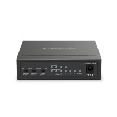 Коммутатор, Mercusys, MS106LP, Миниатюрный, 6 портов 10/100M RJ45 (4 порта PoE+ 802.3af/at 40W, 250м), Auto-MDI/MDIX