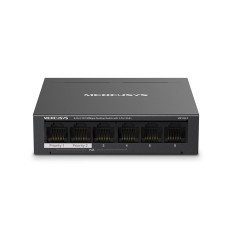 Коммутатор, Mercusys, MS106LP, Миниатюрный, 6 портов 10/100M RJ45 (4 порта PoE+ 802.3af/at 40W, 250м), Auto-MDI/MDIX