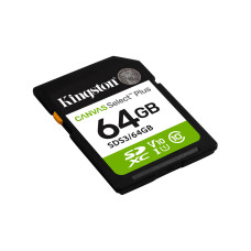 Карта памяти, Kingston, SDS3/64GB, SDXC 64GB, Canvas Select Plus, C10, UHS-I, U1, V10