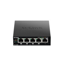 Коммутатор, D-Link, DES-1005P/B1A, Неуправляемый, 5 портов 10/100Base-TX, 4 порта PoE 802.3af/at, PoEбюджет 60 Вт, настольный