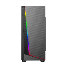 Компьютерный корпус, XG, Megatron, ATX, USB3.0*1/2.0*1, HD-Audio+Mic, Кулер 12см RGB, Высота процессорного кулера до 165мм, Длина VGA до 280мм, Сталь 0.5, Стекляная боковая панель, 2*3.5"/2*2.5", RGB, 424x205x390мм, RGB, Чёрный, Без Б/П