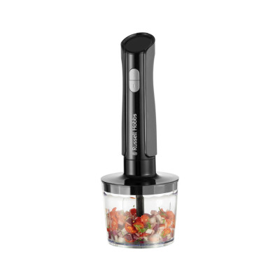 Погружной блендер, Russell Hobbs,27141-56, Мощность 500 Вт, 2 скорости, 3 насадки, Мерный стакан 600 мл, Серебристый