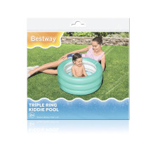 Детский надувной бассейн Triple Ring 70 х 30 см, BESTWAY, 51033, Винил, 43л., 2+, Зелёный, Пакет