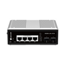 Коммутатор, BDCOM, IES200-L25-4T2S, Управляемый L3-lite, 4 порта 10/100/1000 RJ45, 2 порта SFP, DC 12-55В Dual RPS, вход DC12V, -40+75°C, DIN-rail