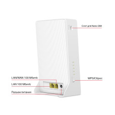 Маршрутизатор, Mercusys, MB230-4G, 802.11a/b/g/n/ac, 1 LAN/WAN 10/100 Мбит/с, 1 порт LAN 10/100 Мбит/с, 1 слот для установки Nano SIM-карты
