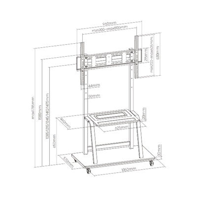Стойка мобильная, Brateck, T1035ME, 37"-100"