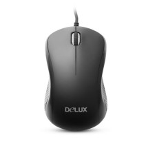 Компьютерная мышь, Delux, DLM-391OUB, 3D, Оптическая, 1000dpi, USB, Длина кабеля 1,6 метра, Размер: 111,6*61,95*39мм., Чёрный