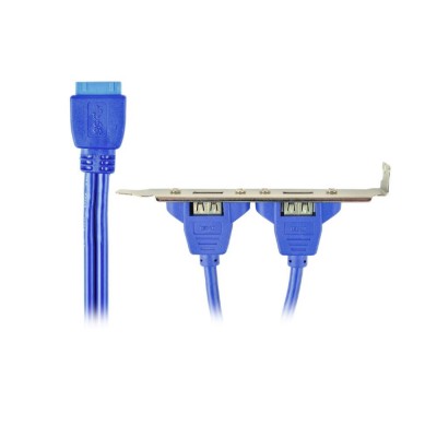 Брекет Cablexpert CC-USB3-RECEPTACLE, 2 USB Bracket x 3.0, internal, 20 pin port for mainboard