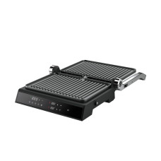 Гриль, Centek, CT-1474, 2100W, 297х230мм, 2 сменные пластины, Антипригарное покрытие, Черный/стальной