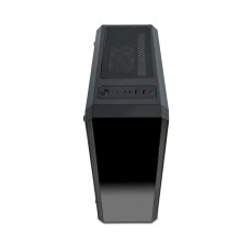 Компьютерный корпус, Delux, Atom, ATX, USB3.0*1/2.0*2, HD-Audio+Mic, Высота процессорного кулера до 150мм, Длина VGA до 330мм, 2*3.5"/2*2.5", Сталь 0.6, Стекляная боковая панель, 390x181x435мм, Чёрный , Без Б/П