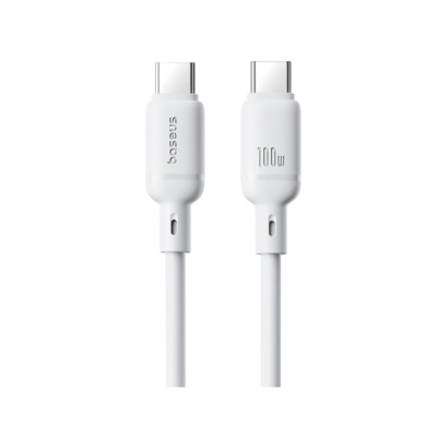 Интерфейсный кабель Baseus Silky Type-C to Type-C 100W 1m White(P10377704213-00)