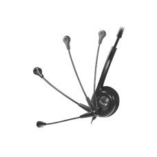 Гарнитура, Genius, HS-200C, SINGLE, Тип крепления: Дуговые, Подключение 3,5 MiniJack, Длина кабеля 1,8 м, Чёрный