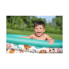 Детский надувной бассейн Safari Pals 102 х 25 см, BESTWAY, 51008, Винил, 101л., 2+, Белый, Пакет
