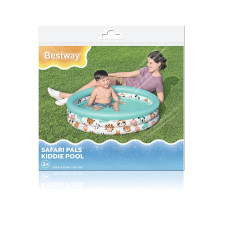 Детский надувной бассейн Safari Pals 102 х 25 см, BESTWAY, 51008, Винил, 101л., 2+, Белый, Пакет
