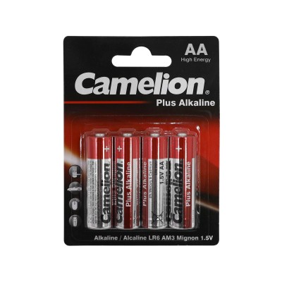 Батарейки Camelion AA (LR6-BP4) Plus alkaline, комплект - 4 штуки Батарейки Camelion AA (LR6-BP4) Plus alkaline, комплект - 4 штуки