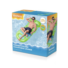 Пляжный матрас для плавания Summer Colors 193 х 80 см, BESTWAY, 43962, Винил, Трёхкамерный, Поддержка спины, Зелёный, Цветная коробка