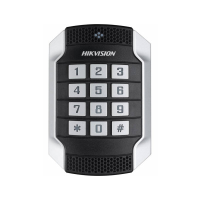 Считыватель контроля доступа, Hikvision, DS-K1104MK, Металлический антивандальный считыватель, чтение карт M1 (1356 МГц) RS485/ Wiegand(W26/W34), от -20 °C до 65 °C, IP65 IK10 12 VDC