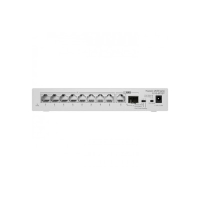 Коммутатор, Huawei, S110-8P2ST, Неуправляемый, 8 портов 10/100/1000 PoE+, 1GE RJ45 + 1GE SFP, PoE 124 Вт, 20 Гбит/с, 170-264 В AC, настольный
