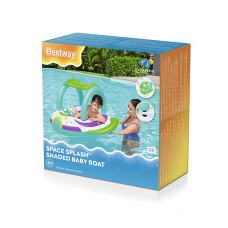 Надувная лодочка Space Splash Shaded 107 х 112 см, BESTWAY, 34149, Винил, 3+, С надувным съемным тентом, Зеленая, Цветная коробка