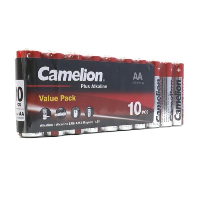 Батарейки Camelion AA (LR6-SP10-DA) alkaline Plus, комплект - 10 штук