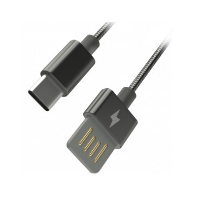 Кабель USB, Ritmix RCC-436 Metal Grey, 1.0м Cable Type A - Type C, 2A Кабель USB, Ritmix RCC-436 Metal Grey, 1.0м Cable Type A - Type C, 2A