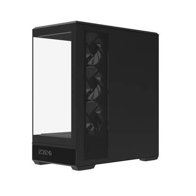 Компьютерный корпус, Aerocool, P500B Digi-BK-v1, ATX/Micro ATX, USB 2*3.0/2.0, HD-Audio+Mic, USB 1*Type C/2*3.0, Высота процессорного кулера до 170 мм, Длина VGA до 425мм, 2*3.5"/3*2.5", Толщина 0,6-0,8мм, 445x235x500мм, Без Б/П, Чёрный