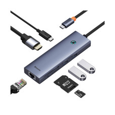 Док-станция Baseus UltraJoy Series 7-Port HUB Docking Station Space Grey Док-станция Baseus UltraJoy Series 7-Port HUB Docking Station Space Grey