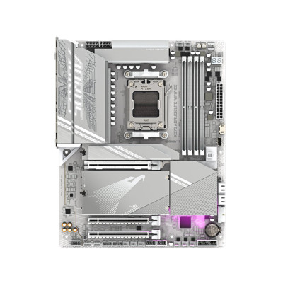Материнская плата, Gigabyte, X870 AORUS ELITE WIFI7 ICE (4719331864682), AM5, X870, 4xDDR5 4400/4800/5200/8000(OC), 4xSATA3, 4xM.2 (PCIe 4.0 x4/x2), Raid, 1xHDMI, 2xUSB4 Type-C(R), 3xPCI-Ex16, Wi-Fi, ATX