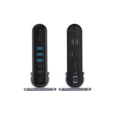 Док-станция, Baseus, UnionJoy 17-Port Triple (B00532304811-00), USB-A to USB 3.0*4+USB-C 5V, Серый