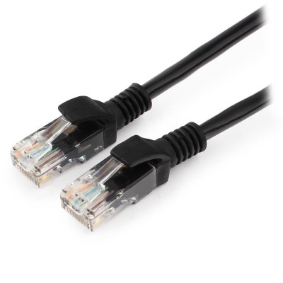 Патч-корд Cablexpert PP12-1.5M/BK, черный Cable Patch cord UTP 5e-Cat 1.5 m