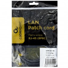 Патч-корд Cablexpert PP12-1.5M/BK, черный 