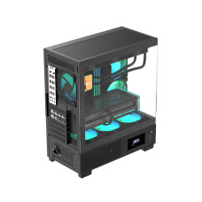 Компьютерный корпус, Formula V, Crystal E1 Floe Black, ATX/micro ATX/ITX, USB Type C*1/3.0*2, HD-Audio, Кулер 3*120мм Floe ARPW, Высота процессорного кулера до 160мм, Длина VGA до 400мм, 2*3.5"/3*2.5", Толщина 0,7мм, 413x210x485мм, Без Б/П, Чёрн