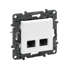 Информационная розетка двойная, Legrand Niloe Step, 863160B, 2хRJ45 Кат.5e UTP Белый new