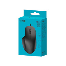 Компьютерная мышь, Rapoo, N500, Оптическая, 1200/1800/2400/3600 dpi, Длина кабеля 150 см, Черный