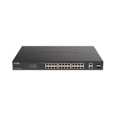 Коммутатор, D-Link, DGS-1100-26MPPV2/A3A, Настраиваемый L2 коммутатор с 24 портами 10/100/1000Base-T и 2 комбо-портами 1000Base-T/SFP (порты 1-24 PoE 802.3af/at, порты 21-24 PoE 802.3bt, PoE-бюджет 525 Вт), стоечный