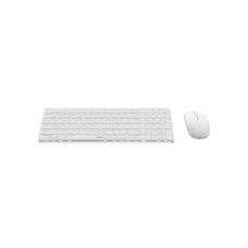 Комплект Клавиатура + Мышь, Rapoo, 9320M, Беспроводная 2.4G, Bluetooth 4.0, 5.0, 800/1000/1200/1600/2400 DPI, Нано-ресивер, 12 мультимедийных клавиш, Англ/Рус/Каз, Slim, Алюминий, Белый