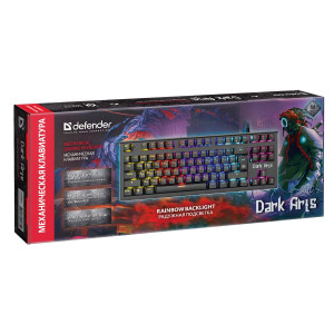 Клавиатура USB, Defender DARK ARTS GK-375 RU, black, (45375) 