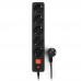 Сетевой фильтр Гарнизон EHLB-4, 0.5м, Черный 5 розеток, black