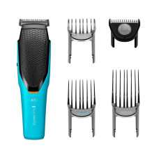Машинка для стрижки, Remington, HC5000, Работа от сети/аккумулятора, Длина стрижки 3-35 мм, 72 настройки, 3 насадки, Встроенный аккумулятор, Время работы от аккумулятора 75мин, Лезвия из нержавеющей стали, Самозатачивающиеся лезвия, LED индикация, Бирюзов