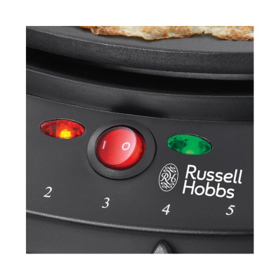 Блинница настольная, Russell Hobbs, 20920-56, Мощность 1200W, Металл, Пластик, Диаметр 30см, Световая индикация нагрева, Регулятор температуры, Антипригарное покрытие, Черный