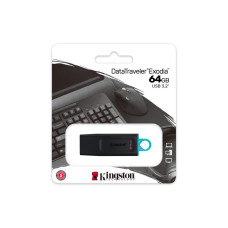 USB-накопитель, Kingston, DTX/64GB, 64GB, USB 3.2, Чёрный USB-накопитель, Kingston, DTX/64GB, 64GB, USB 3.2, Чёрный