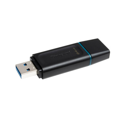 USB-накопитель, Kingston, DTX/64GB, 64GB, USB 3.2, Чёрный
