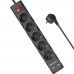 Сетевой фильтр Defender DFS 753, 3m 5 розеток, black