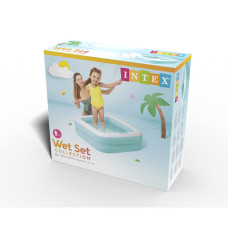 Детский надувной бассейн Play Box 86 x 86 x25 см, INTEX, 57100NP, Винил, 57л., 1+, Надувное дно, Розовый/Голубой в ассортименте, Цветная коробка