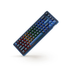 Клавиатура, Ducky, OK-M-75, Wine Red Switch, Игровая, Механическая, 75%, Ducky Linear Inductive Switch, USB, 2,4 ГГц, Bluetooth, Подсветка RGB, Размер: 452x150x41 мм., Чёрный