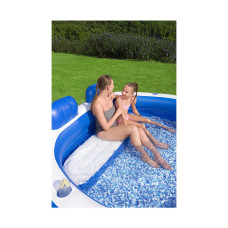 Детский надувной бассейн Splash Paradise 231 х 219 х 79 см, BESTWAY, 54422, Винил, 852 л., 2 подстаканника, 2 подголовника, Надувная скамейка, Синий, Цветная коробка