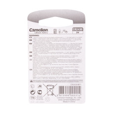 Батарейка, CAMELION, CR2430-BP1 Lithium Battery, CR2430, 3V, 220 mAh, 1 шт. Батарейка, CAMELION, CR2430-BP1 Lithium Battery, CR2430, 3V, 220 mAh, 1 шт.